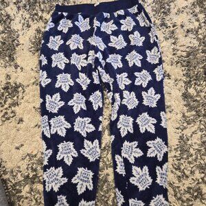 NHL Toronto Maple Leafs Fleece Jogger Pajama Pants | Size XL | Blue/White